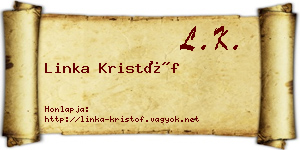 Linka Kristóf névjegykártya